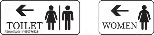Toilet Icon set.square toilet signs collection, male, female and neutral gender, vector Illustration.Public bathroom pictogram. Male and female gender silhouette for lavatory door.