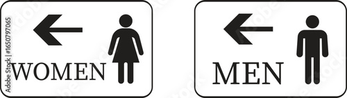 Toilet Icon set.square toilet signs collection, male, female and neutral gender, vector Illustration.Public bathroom pictogram. Male and female gender silhouette for lavatory door.