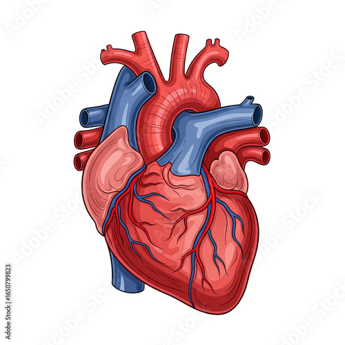 Wallpaper Mural Illustrated human heart anatomy with detailed structures. Torontodigital.ca