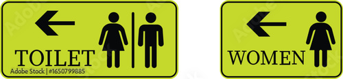 Toilet Icon set.square toilet signs collection, male, female and neutral gender, vector Illustration.Public bathroom pictogram. Male and female gender silhouette for lavatory door.