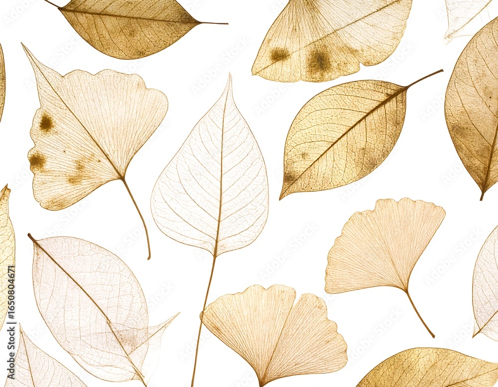Obraz premium Dried leaves on white background