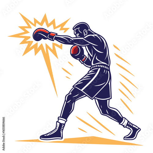 silhouette-of-boxing-fighter-punching--vector-sticker silhouette-of-boxing-fighter-punching--vector boxing, boxer, fight, fighting, training, gym, exercise, silhouette, man, male, punch,
