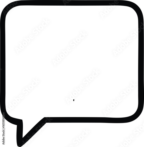Tablou pe pânză A simple bold black outline of a speech bubble with a blank white interior perfe