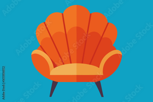 Contemporary Padded Throne Like Chair in Shell Form