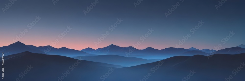 Naklejka premium Abstract blue landscape gradient background, soft light to dark hues, color gradient, soft
