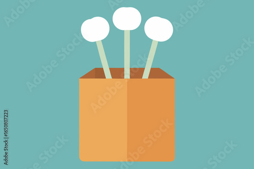 Cotton Swabs in a Recycled Paper Container