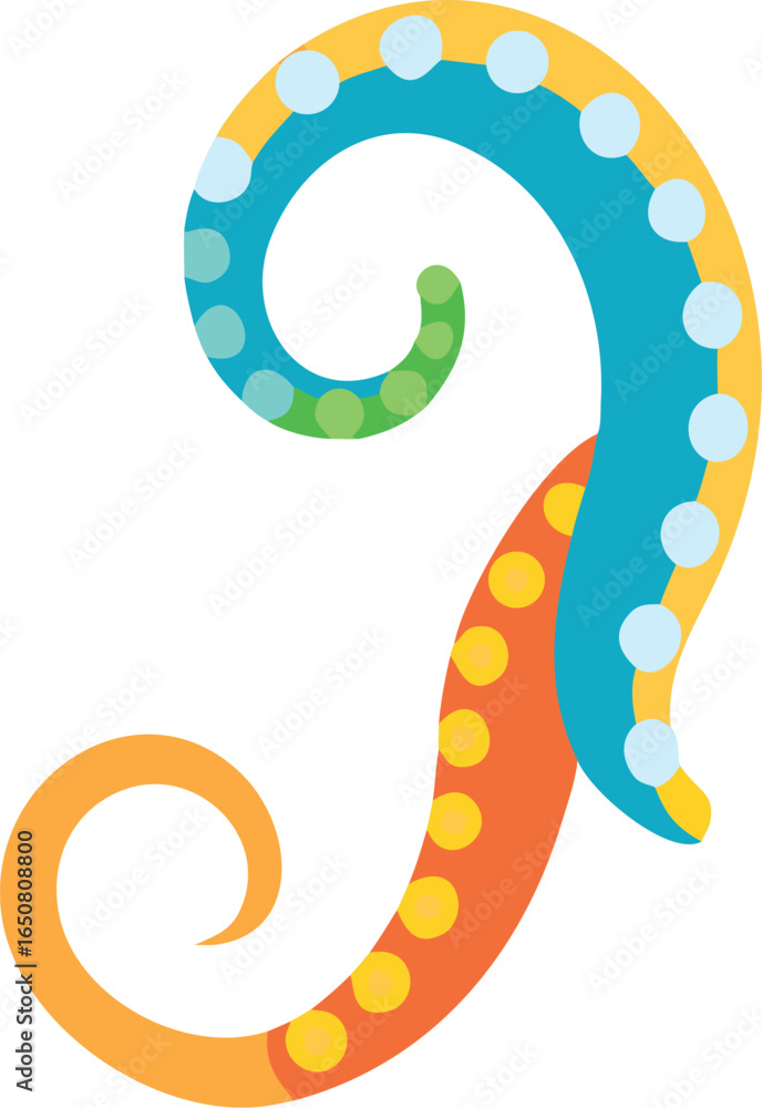 Fototapeta premium Icon of an Abstract Octopus with a Tentacle Design