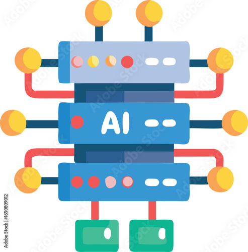 Icon of an AI Server Rack for Data