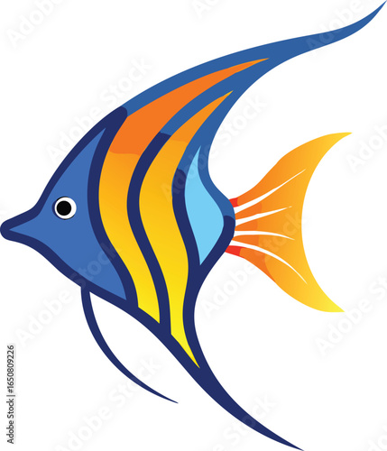Icon of a Clean Angelfish with a Wing Shape