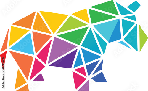 Icon of a Geometric Hippo Water