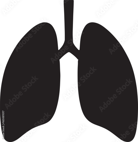 Lungs silhouette vector design for medical, healthcare, anatomy, respiratory system, and human body themes.