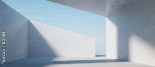 Minimalist Architectural Space with Natural Light and Shadows