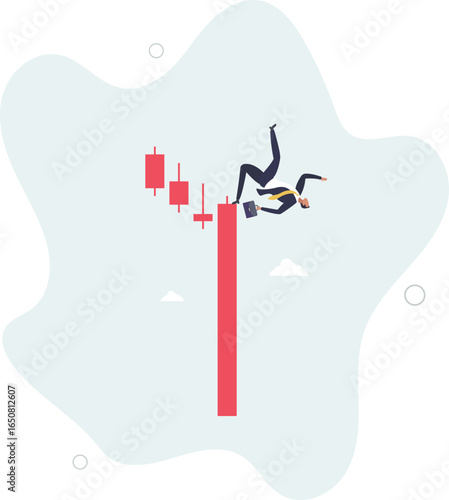 virtual asset price behavior chart shows a strong decline.risk concept