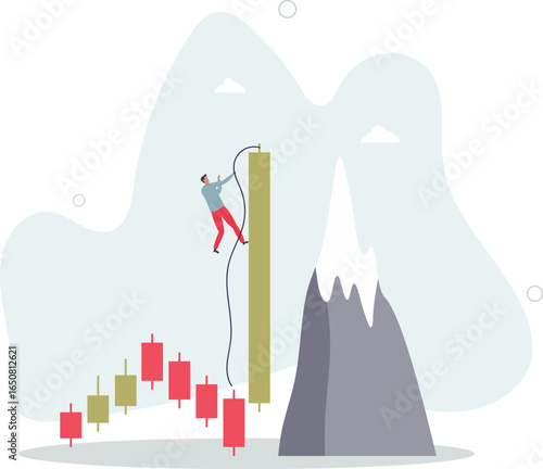 stock price peaks.strategy and income concept.