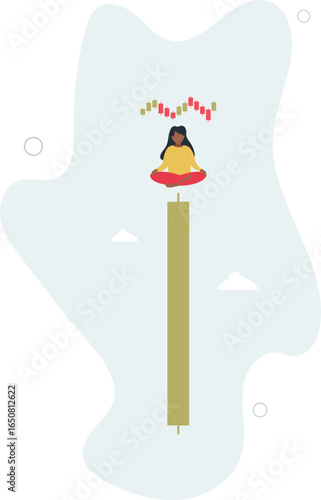 long green candle. concept of profit in the market and an upward trend.