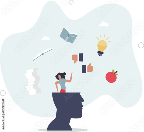 Unlearn, forget wrong information or knowledge, erase or delete memory for free space to learn new things concept,human life.