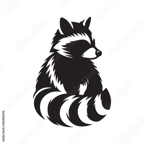raccoon vector silhouette clip art logo design illustration. raccoon icons set collections.