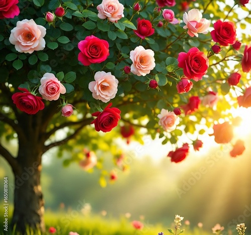 red roses in the garden