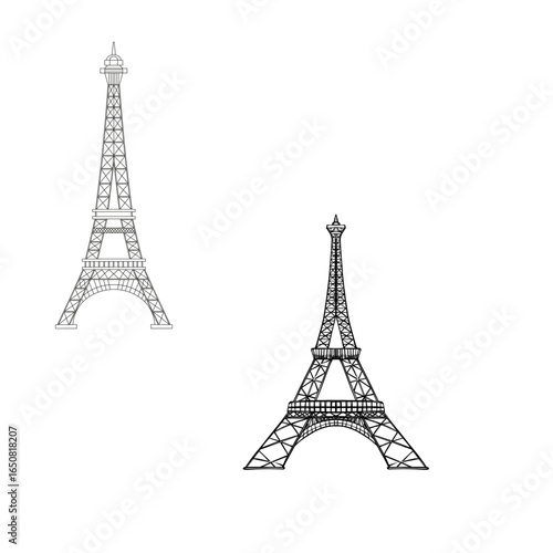 Eiffel Tower Vector Design for Travel, Paris, and Architectural Art
