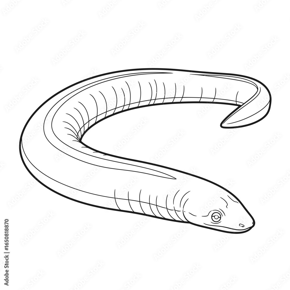 Obraz premium Charming Anime Style Amazonian Caecilian Coloring Page for Children Adorable Rainforest Fun