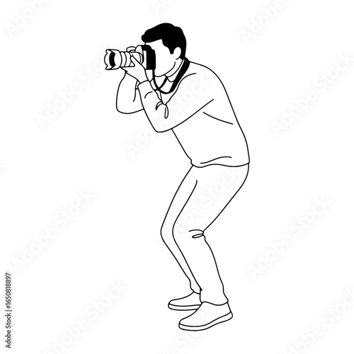 Nature and Event Photography: A person taking a low-angle shot, which can be used for fields such as event, sports, or wildlife photography.