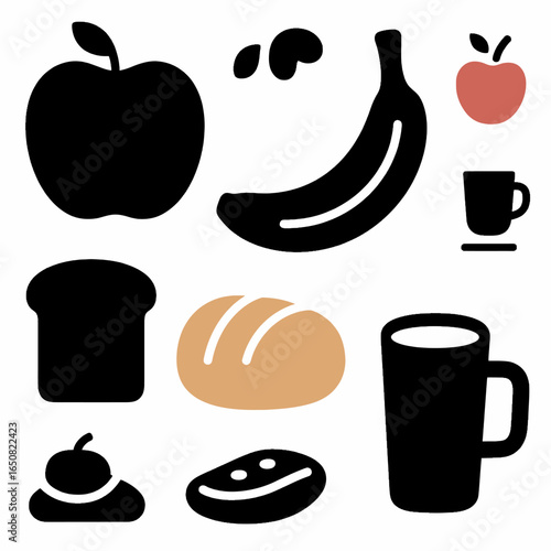 Healthy Bites: An eye-level, flat lay shot that presents a colorful array of fresh food for a nutritious meal. The arrangement suggests a sense of healthy lifestyle, well-being.