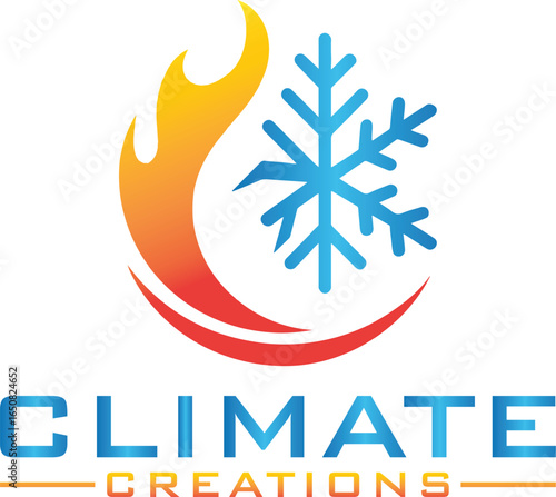 HVAC logo. Heating and Cooling icon. Vector logo design