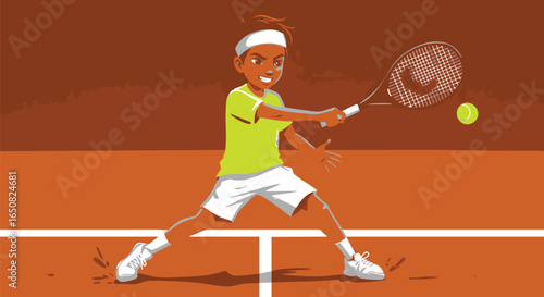 Tennis Player in Action A Dynamic Illustration