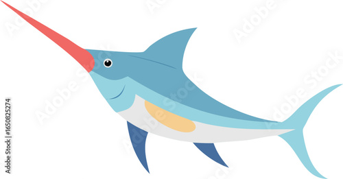 Icon of a Minimalist Swordfish with a Pointed Nose