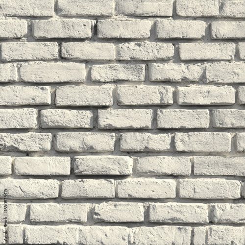 A detailed view of a textured brick wall. The bricks are painted in a consistent color and arranged in a traditional pattern.