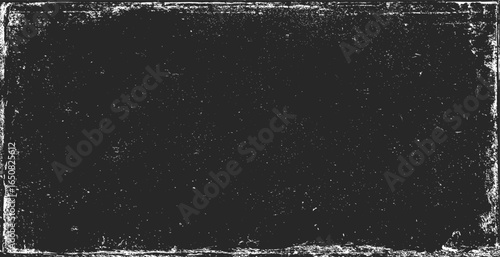 Grunge texture pattern frame. Black design border. Old paper vector illustration.