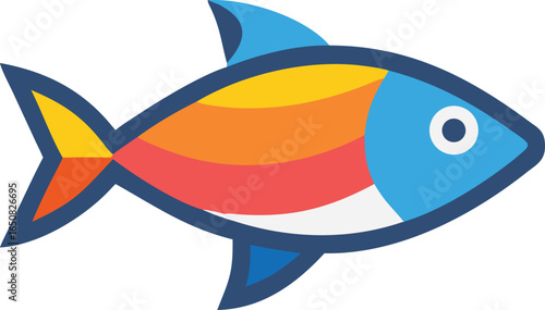 Icon of a Simple Bluefish with a Predator Shape