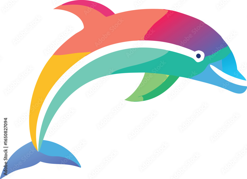 Obraz premium Icon of a Sleek Dolphin with a Curve