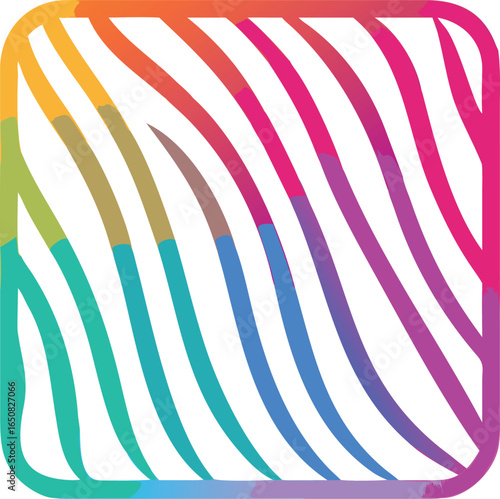 Icon of a Simple Zebra with a Stripe Pattern