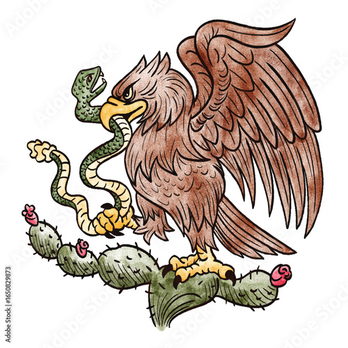 Coat of arms of Mexico, Mexican eagle, eagle with snake.
