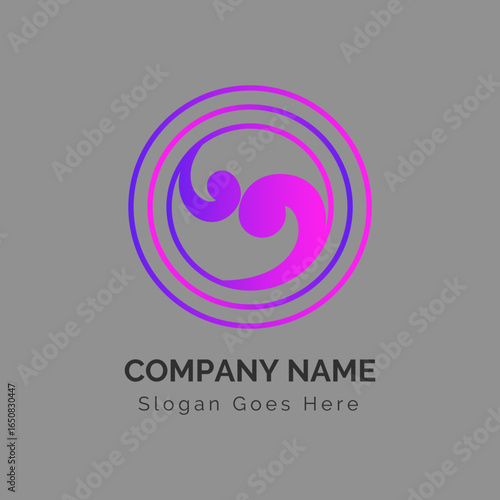 Abstract Swirl Logo Design with Dynamic Circles for Modern Company Branding