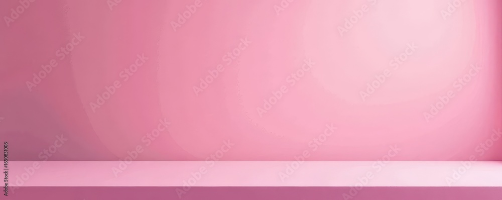Fototapeta premium Abstract minimalist pink backdrop, empty table , mockup, aesthetic
