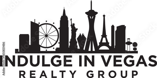 Las Vegas Nevada Skyline Original. A Logotype Sports College and University Style. Illustration Design.