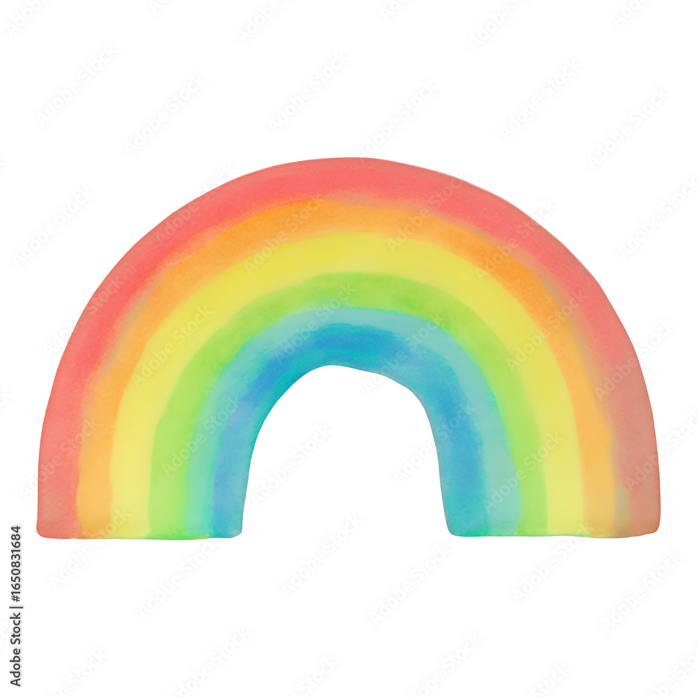 Fototapeta premium Vibrant Rainbow Arc with Transparent Background, Watercolor Illustration for Design