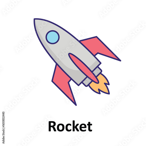 Rocket Vector icon which can easily modify or edit