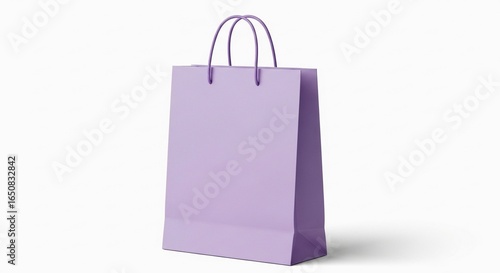 Blank Light Purple Gift Bag Mockup Isolated on White Background for Branding