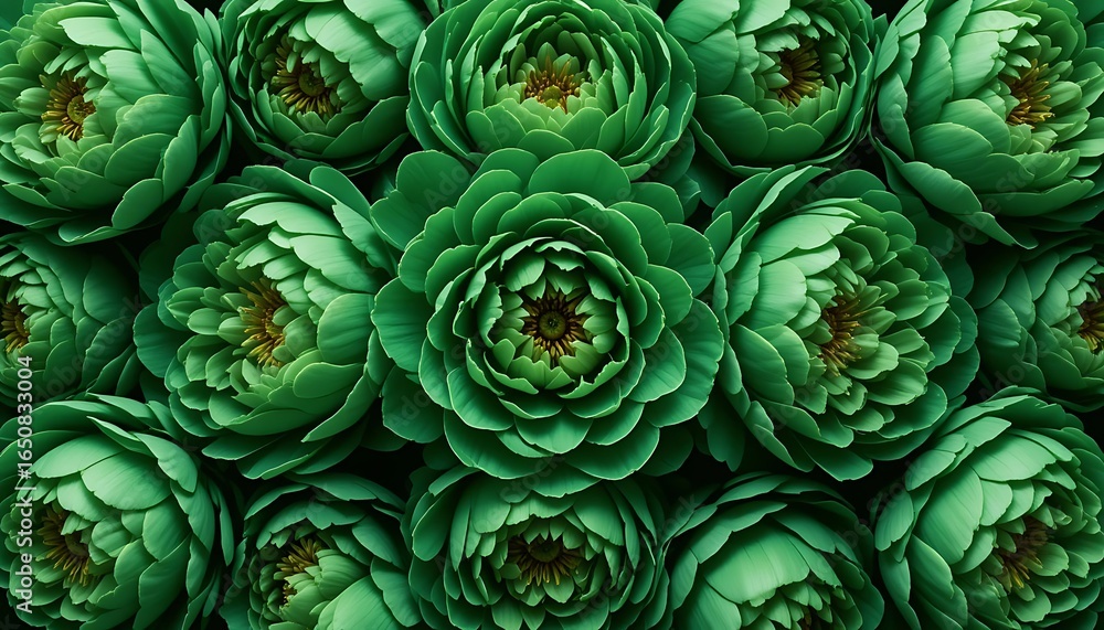 Fototapeta premium Lush Green Floral Pattern Background - Natural Textures