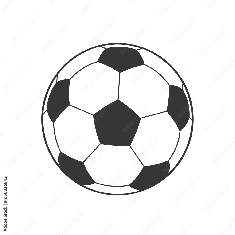 Fototapeta premium Dynamic Monochrome Soccer Ball: A Graphic Icon of Teamwork and Competition in Sportive Activities