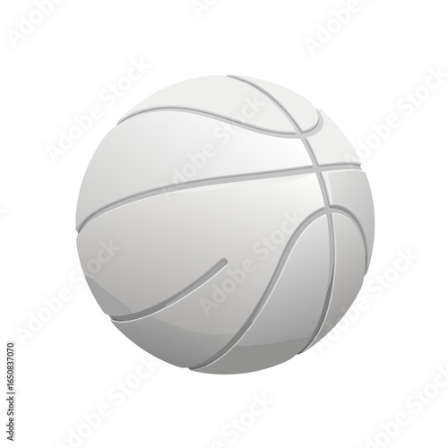 Minimalist depiction of a basketball with subtle shadows evoking a sense of quiet focus on athletic equipment simplicity and modern aesthetic