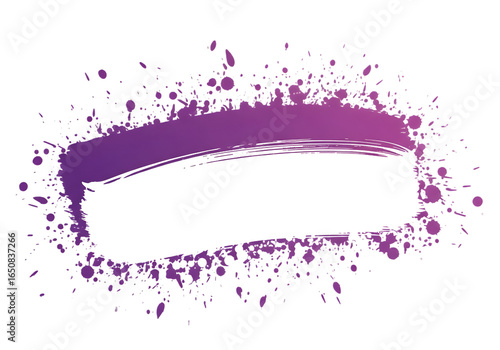 Abstract Purple and White Paint Stroke on transparent Background
