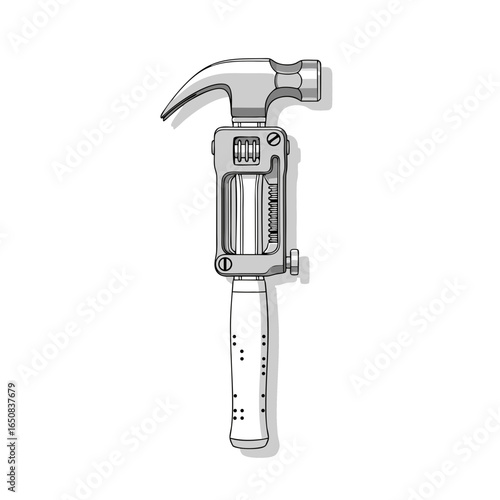 Conceptual illustration combining a hammer and wrench representing innovation and problem-solving  tools