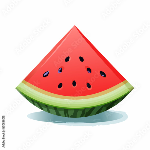Vibrant and Refreshing Watermelon Slice Illustration, a perfect symbol of summer and healthy eating. Ideal for seasonal designs, food-related content, and delicious healthy lifestyle concepts.