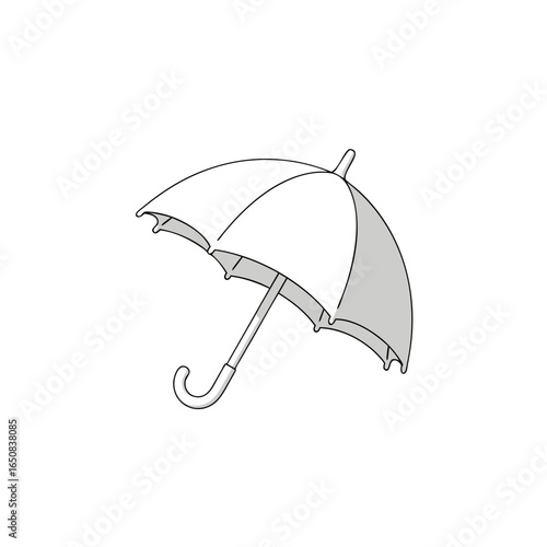 Simple Umbrella Illustration with Delicate Shadowing: Symbolizing Protection and Preparedness in Weather 50 characters minimum