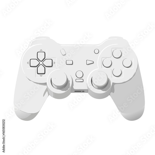 Sleek white gaming controller showcasing ergonomic design and modern aesthetic allure, ideal for interactive recreation experiences