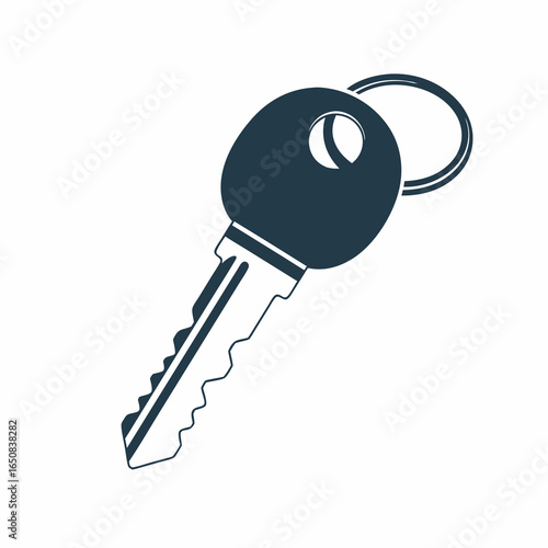Simple key illustration evoking security access and a minimalist design ideal for modern interface
